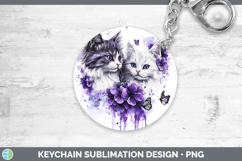 GorgeousCats Purple Drips Keychain design.