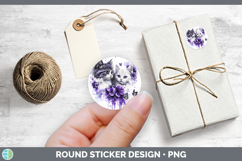 GorgeousCats Purple Drips Stickers design.