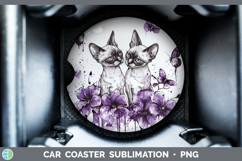 GorgeousCats Purple Drips Car Coaster design.
