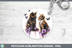 GorgeousCats Purple Drips Keychain design.