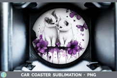 GorgeousCats Purple Drips Car Coaster design.