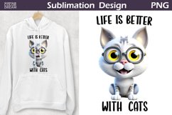 Cat Quote Sublimation Design | Funny Cat T Shirt Design Product Image 1