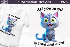 Cat Quote Sublimation Design | Funny Cat T Shirt Design Product Image 1