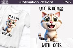 Cat Quote Sublimation Design | Funny Cat T Shirt Design Product Image 1