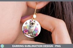 GorgeousCats Rainbow Summer Round Earrings design.
