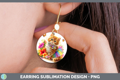 GorgeousCats Rainbow Summer Round Earrings design.
