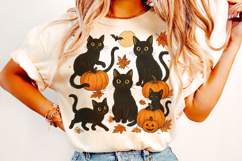 Halloween Retro Cat PNG, Ghost Cat PNG, Spooky Cat PNG, Fall Product Image 2