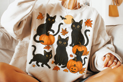 Halloween Retro Cat PNG, Ghost Cat PNG, Spooky Cat PNG, Fall Product Image 3