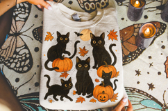 Halloween Retro Cat PNG, Ghost Cat PNG, Spooky Cat PNG, Fall Product Image 1