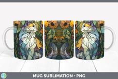 GorgeousCats Stained Glass Wild Flowers Mug Wrap design.