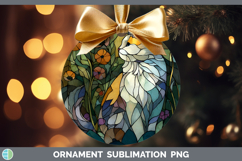 GorgeousCats Stained Glass Wild Flowers Ornament design.