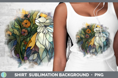 GorgeousCats Stained Glass Wild Flowers Shirt design.