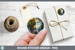GorgeousCats Stained Glass Wild Flowers Stickers design.