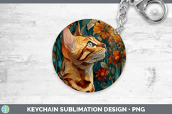 GorgeousCats Stained Glass Wild Flowers Keychain design.