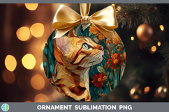GorgeousCats Stained Glass Wild Flowers Ornament design.