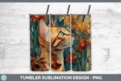 GorgeousCats Stained Glass Wild Flowers Tumbler design.