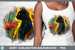 GorgeousCats Stained Glass Wild Flowers Shirt design.