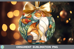 GorgeousCats Stained Glass Wild Flowers Ornament design.