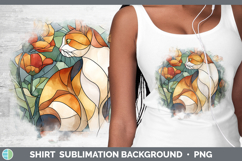 GorgeousCats Stained Glass Wild Flowers Shirt design.