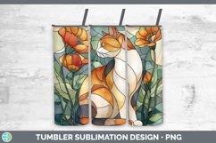 GorgeousCats Stained Glass Wild Flowers Tumbler design.