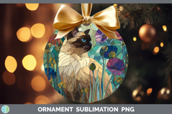 GorgeousCats Stained Glass Wild Flowers Ornament design.