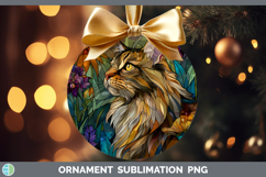 GorgeousCats Stained Glass Wild Flowers Ornament design.