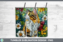 GorgeousCats Stained Glass Wild Flowers Tumbler design.