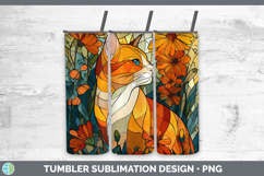 GorgeousCats Stained Glass Wild Flowers Tumbler design.