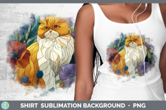 GorgeousCats Stained Glass Wild Flowers Shirt design.