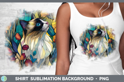 GorgeousCats Stained Glass Wild Flowers Shirt design.