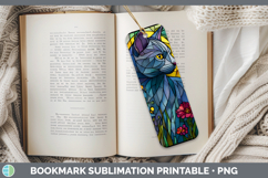 GorgeousCats Stained Glass Wild Flowers Bookmark design.