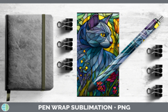 GorgeousCats Stained Glass Wild Flowers Pen Wrap design.