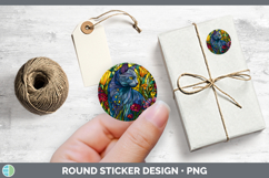 GorgeousCats Stained Glass Wild Flowers Stickers design.
