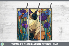 GorgeousCats Stained Glass Wild Flowers Tumbler design.