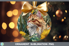 GorgeousCats Stained Glass Wild Flowers Ornament design.