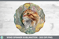 GorgeousCats Stained Glass Wild Flowers Wind Spinner design.