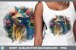 GorgeousCats Stained Glass Wild Flowers Shirt design.
