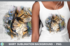 GorgeousCats Stained Glass Wild Flowers Shirt design.