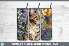 GorgeousCats Stained Glass Wild Flowers Tumbler design.
