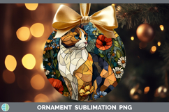 GorgeousCats Stained Glass Wild Flowers Ornament design.