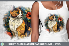 GorgeousCats Stained Glass Wild Flowers Shirt design.