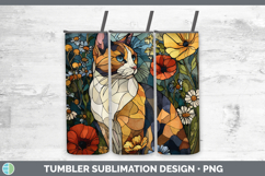 GorgeousCats Stained Glass Wild Flowers Tumbler design.