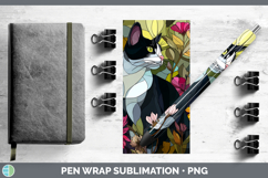 GorgeousCats Stained Glass Wild Flowers Pen Wrap design.