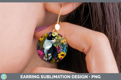 GorgeousCats Stained Glass Wild Flowers Round Earrings design.
