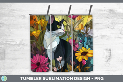 GorgeousCats Stained Glass Wild Flowers Tumbler design.