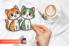 Cats Sticker, Cute Cat Art, Animal Sticker, Funny Cat Decal Product Image 1