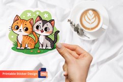 Cats Sticker, Cute Cat Art, Animal Sticker, Funny Cat Decal Product Image 1