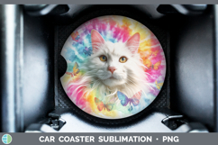 GorgeousCats Tie Dye Car Coaster design.