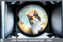 GorgeousCats Tie Dye Car Coaster design.