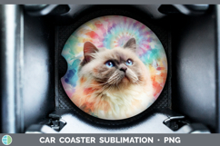 GorgeousCats Tie Dye Car Coaster design.